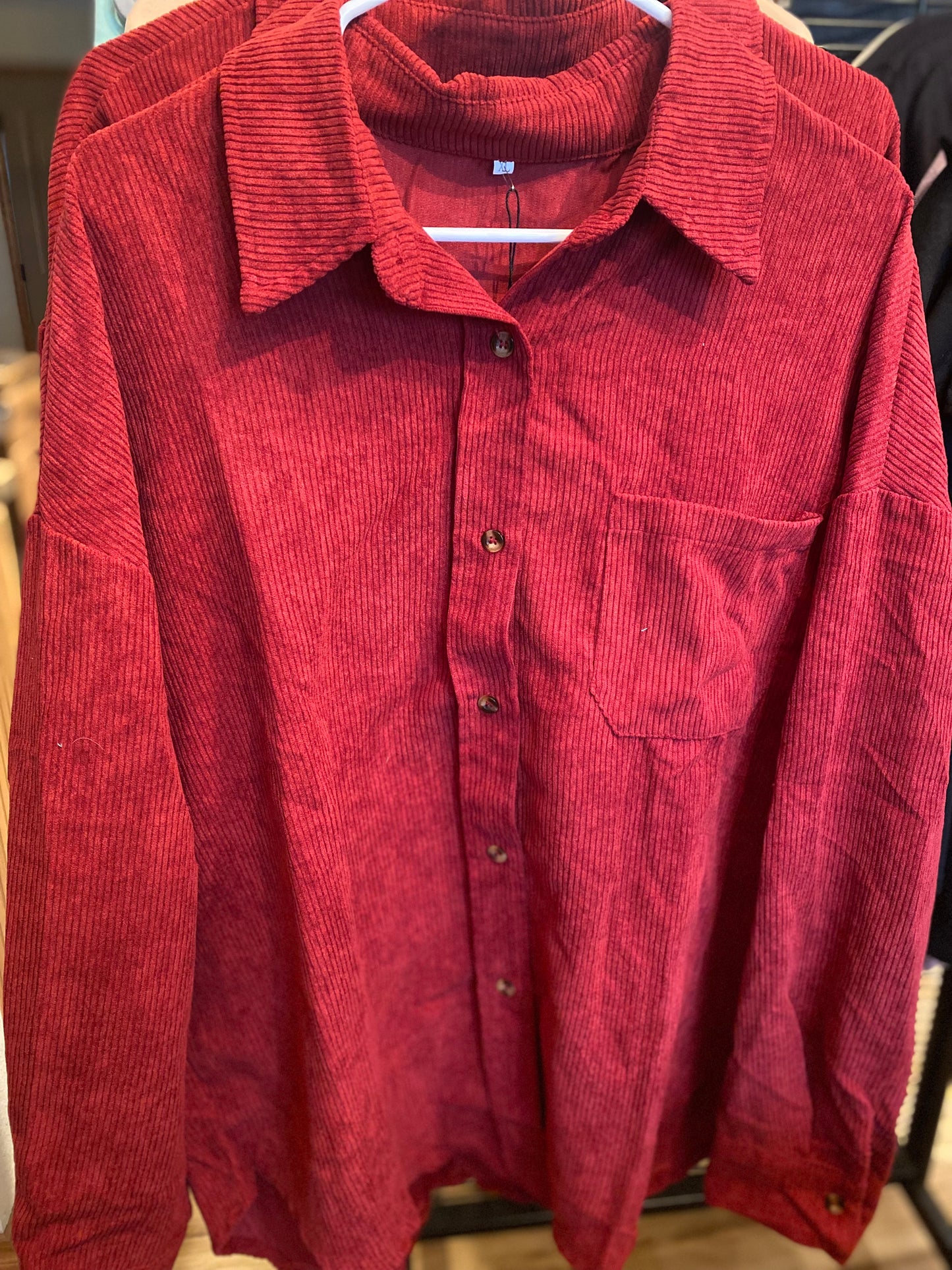 Burgundy button up
