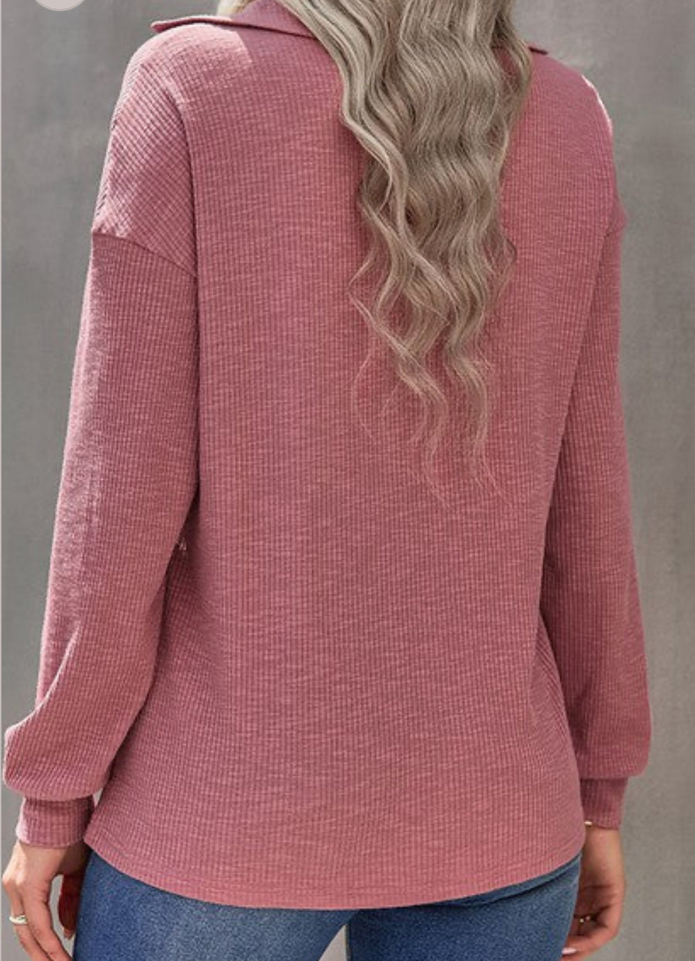 Pink half zip top