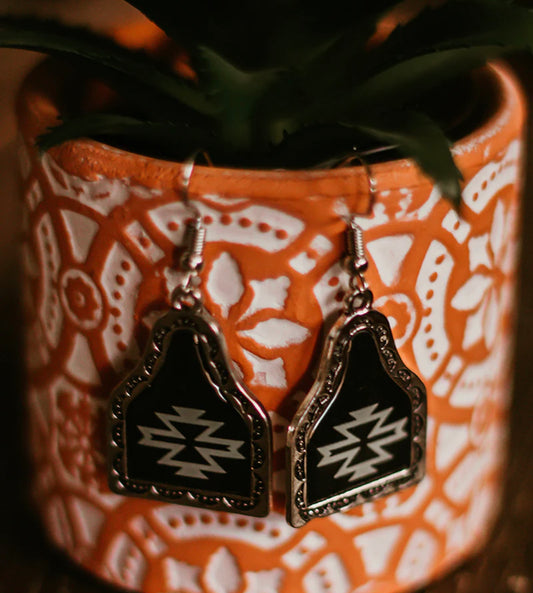 Cow tag earrings