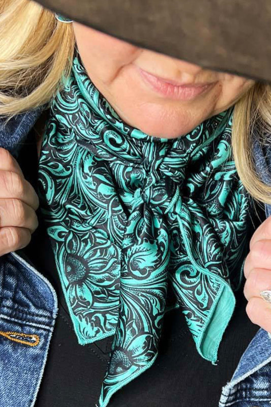 Turquoise Floral Wild Rag